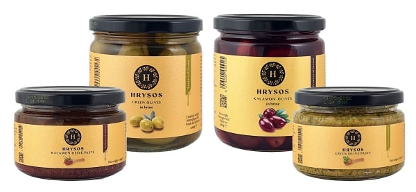 Nakládané olivy a tapenády Hrysos